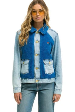 Denim | Denim | Aviator Nation ASPEN SHERPA UNISEX DENIM JACKET - SUPER LIGHT BLUE SUPERLIGHTBLUE