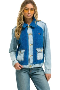 Denim | Denim | Aviator Nation ASPEN SHERPA UNISEX DENIM JACKET - SUPER LIGHT BLUE SUPERLIGHTBLUE