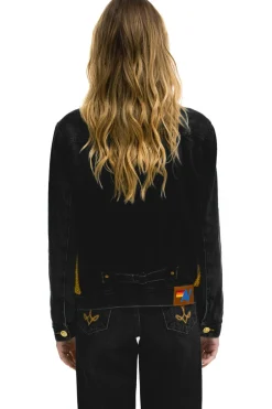 Denim | Denim | Aviator Nation ASPEN SHERPA UNISEX DENIM JACKET - BLACK HONEY BLACKHONEY