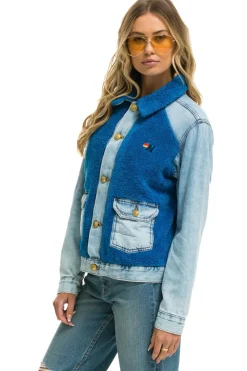 Denim | Denim | Aviator Nation ASPEN SHERPA UNISEX DENIM JACKET - SUPER LIGHT BLUE SUPERLIGHTBLUE