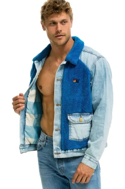 Denim | Denim | Aviator Nation ASPEN SHERPA UNISEX DENIM JACKET - SUPER LIGHT BLUE SUPERLIGHTBLUE