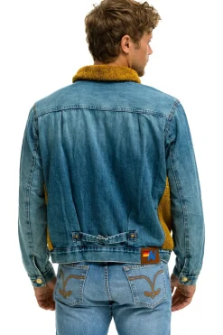 Denim | Denim | Aviator Nation ASPEN SHERPA UNISEX DENIM JACKET - MEDIUM VINTAGE MEDIUMVINTAGE