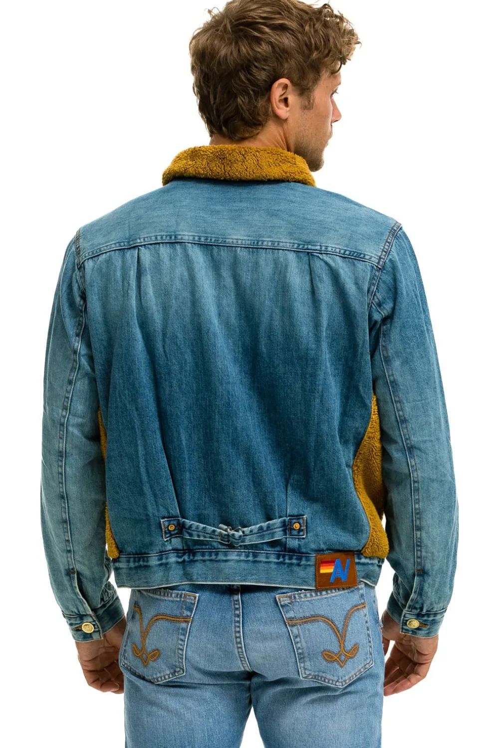 Denim | Denim | Aviator Nation ASPEN SHERPA UNISEX DENIM JACKET - MEDIUM VINTAGE MEDIUMVINTAGE