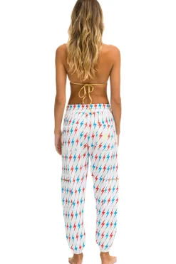 Sweatpants | Aviator Nation AVIATOR BOLT EMBROIDERY CARGO SWEATPANTS - WHITE // USA WHITE//USA