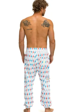 Sweatpants | Aviator Nation AVIATOR BOLT EMBROIDERY SWEATPANTS - WHITE // USA WHITE//USA