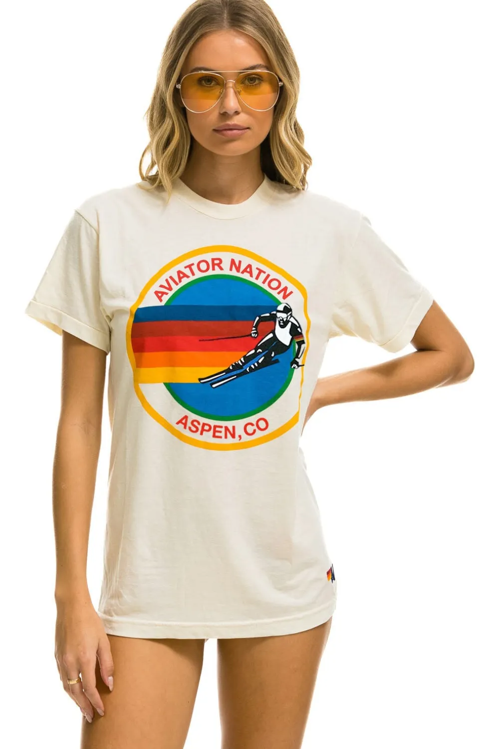 Tees | Tees | Aviator Nation ASPEN CREW TEE SHIRT - VINTAGE WHITE VINTAGEWHITE