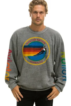 Sweatshirts | Sweatshirts | Aviator Nation ASPEN RELAXED CREW SWEATSHIRT - HEATHER GREY HEATHERGREY