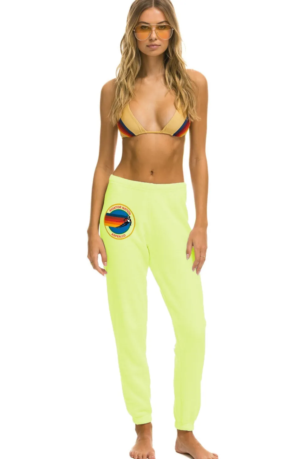 Sweatpants | Aviator Nation ASPEN SWEATPANTS - NEON YELLOW NEONYELLOW