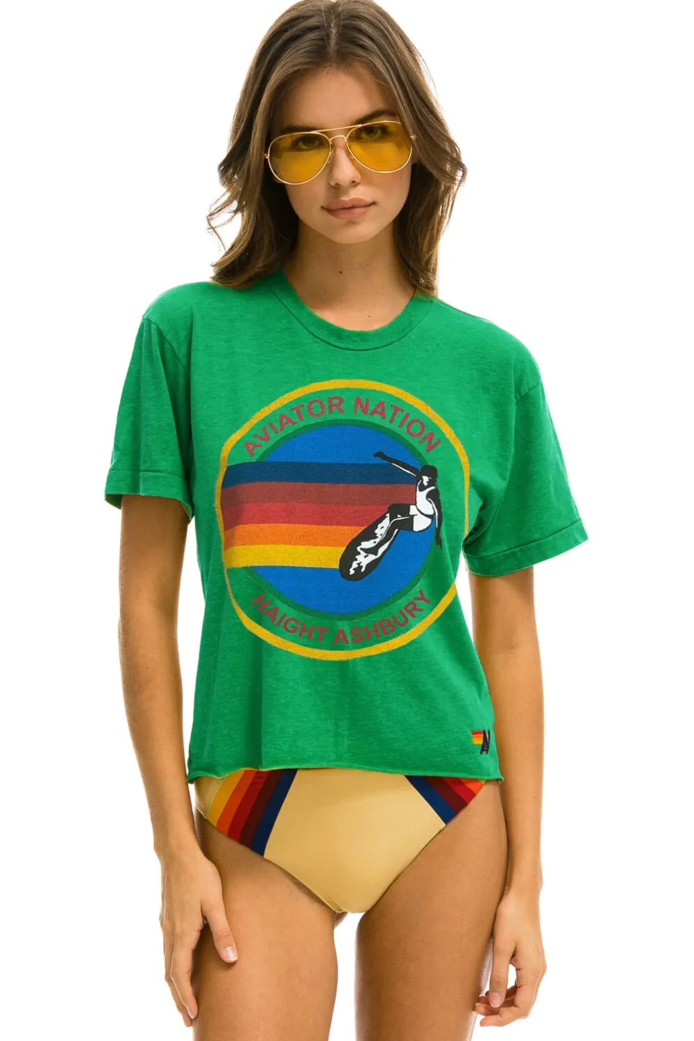 Boyfriend Tees | Aviator Nation HAIGHT ASHBURY BOYFRIEND TEE - KELLY GREEN KELLYGREEN