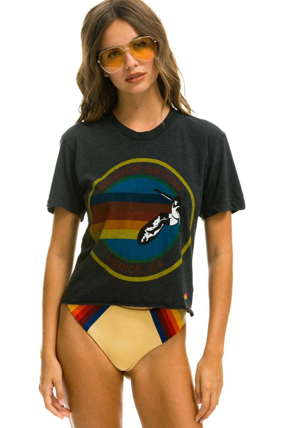 Boyfriend Tees | Aviator Nation HAIGHT ASHBURY BOYFRIEND TEE - CHARCOAL