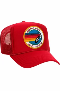 Trucker Hats | Trucker Hats | Aviator Nation HAIGHT ASHBURY TRUCKER HAT sick!Allofourproductsgothroughanintensebreaking-downprocessthatgivesthemavintagefeelyou'lllovebecauseit'sbrokeninfromdayoneofwearingit.Allofourhatsareadjustable!
