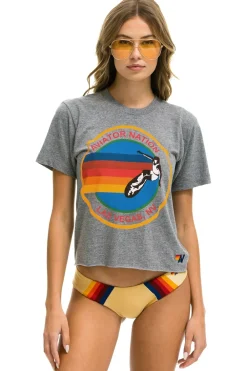 Boyfriend Tees | Aviator Nation LAS VEGAS BOYFRIEND TEE - HEATHER GREY HEATHERGREY