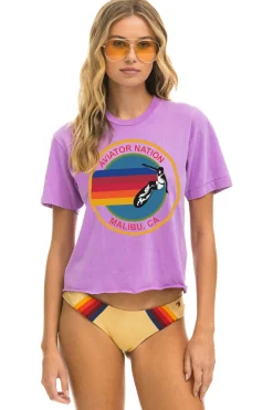 Boyfriend Tees | Aviator Nation MALIBU BOYFRIEND TEE - NEON PURPLE NEONPURPLE