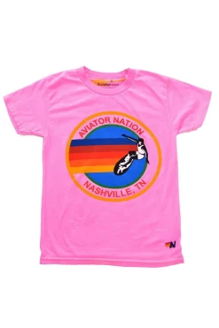 Kid's Tees | Aviator Nation NASHVILLE KIDS TEE - NEON PINK NEONPINK
