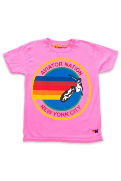 Kid's Tees | Aviator Nation NEW YORK CITY KIDS TEE - NEON PINK NEONPINK