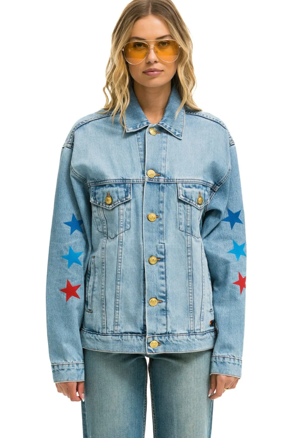 Denim | Denim | Aviator Nation OVERSIZED CONCERT DENIM JACKET - SUPER LIGHT SUPERLIGHT