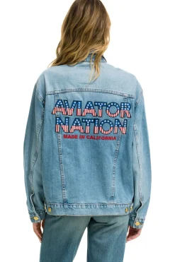 Denim | Denim | Aviator Nation OVERSIZED CONCERT DENIM JACKET - SUPER LIGHT SUPERLIGHT