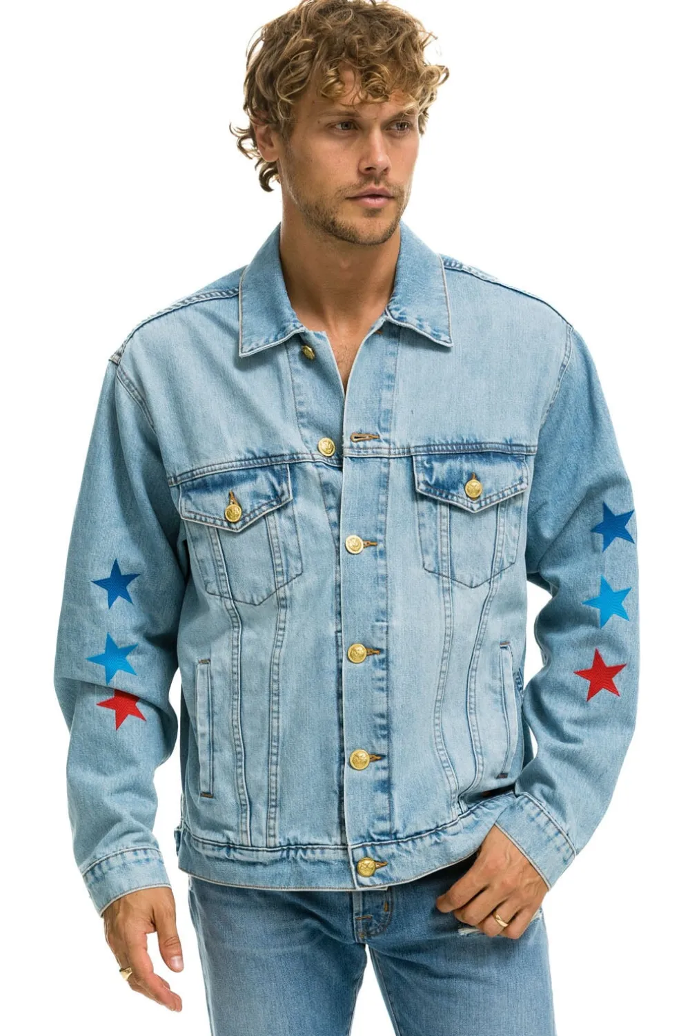 Denim | Denim | Aviator Nation OVERSIZED CONCERT DENIM JACKET - SUPER LIGHT SUPERLIGHT