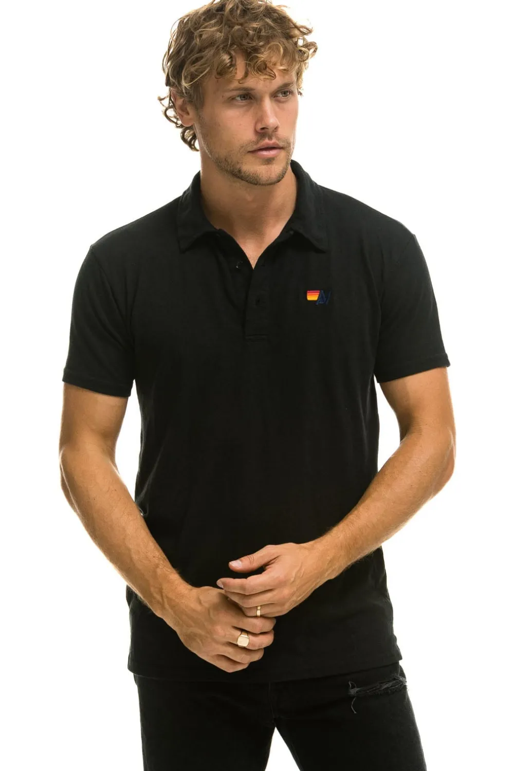 Tees | Aviator Nation POLO - BLACK
