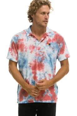 Tees | Aviator Nation POLO - TIE DYE RED TIEDYERED