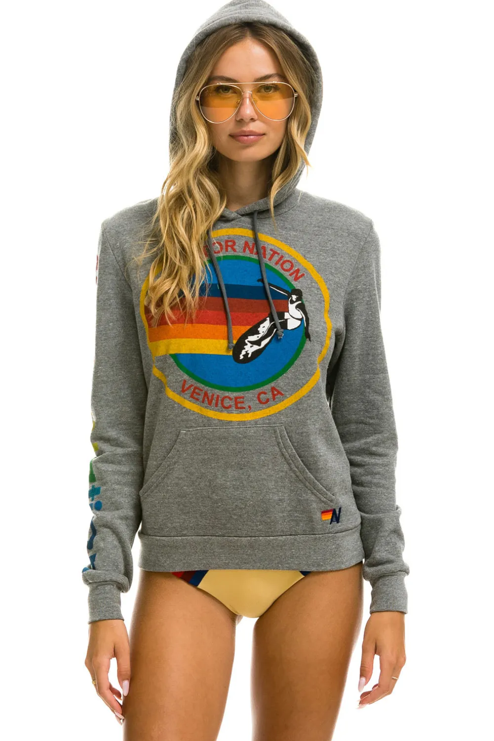 Hoodies | Hoodies | Aviator Nation PULLOVER HOODIE - HEATHER GREY HEATHERGREY