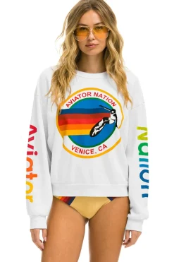 Sweatshirts | Sweatshirts | Aviator Nation RELAXED CREW SWEATSHIRT - WHITE