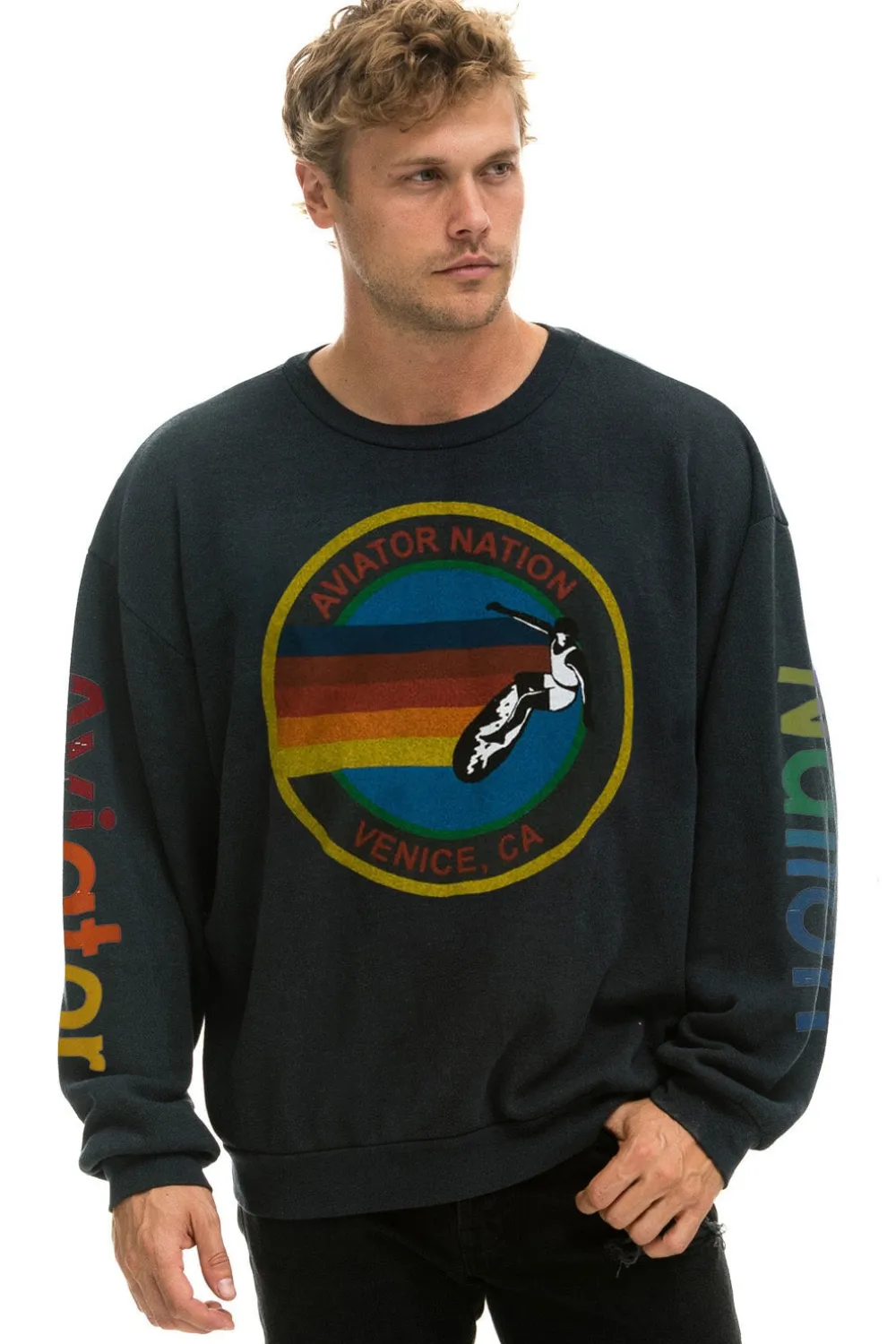 Sweatshirts | Sweatshirts | Aviator Nation RELAXED CREW SWEATSHIRT - CHARCOAL