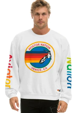 Sweatshirts | Sweatshirts | Aviator Nation RELAXED CREW SWEATSHIRT - WHITE