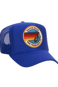 Trucker Hats | Trucker Hats | Aviator Nation SAN FRANCISCO TRUCKER HAT sick!Allofourproductsgothroughanintensebreaking-downprocessthatgivesthemavintagefeelyou'lllovebecauseit'sbrokeninfromdayoneofwearingit.Allofourhatsareadjustable!