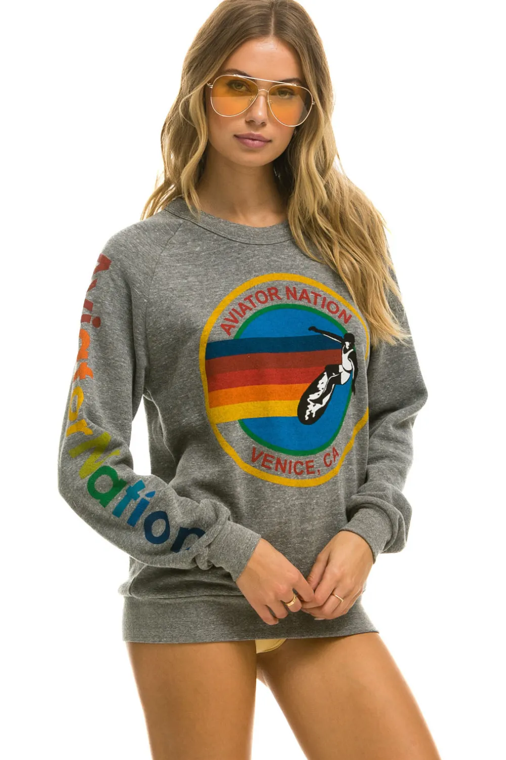 Sweatshirts | Sweatshirts | Aviator Nation SWEATSHIRT - HEATHER GREY HEATHERGREY