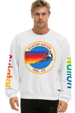 Sweatshirts | Sweatshirts | Aviator Nation VAIL RELAXED CREW SWEATSHIRT - WHITE