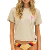 Boyfriend Tees | Tees | Aviator Nation BOLT 2 BOYFRIEND TEE - SAND // NEON PINK SAND//NEONPINK