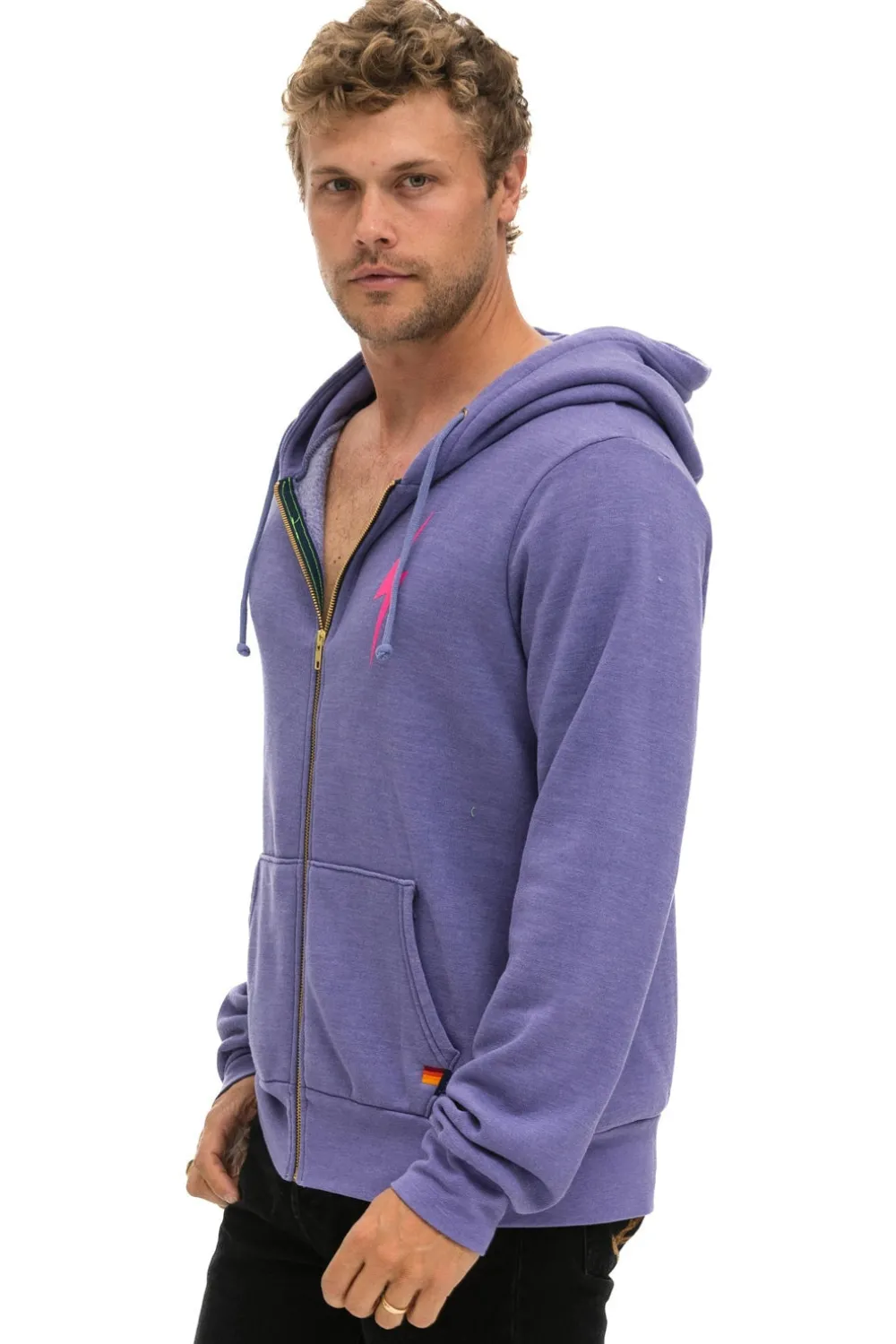 Hoodies | Hoodies | Aviator Nation BOLT 2 HOODIE - LAVENDER // NEON PINK LAVENDER//NEONPINK