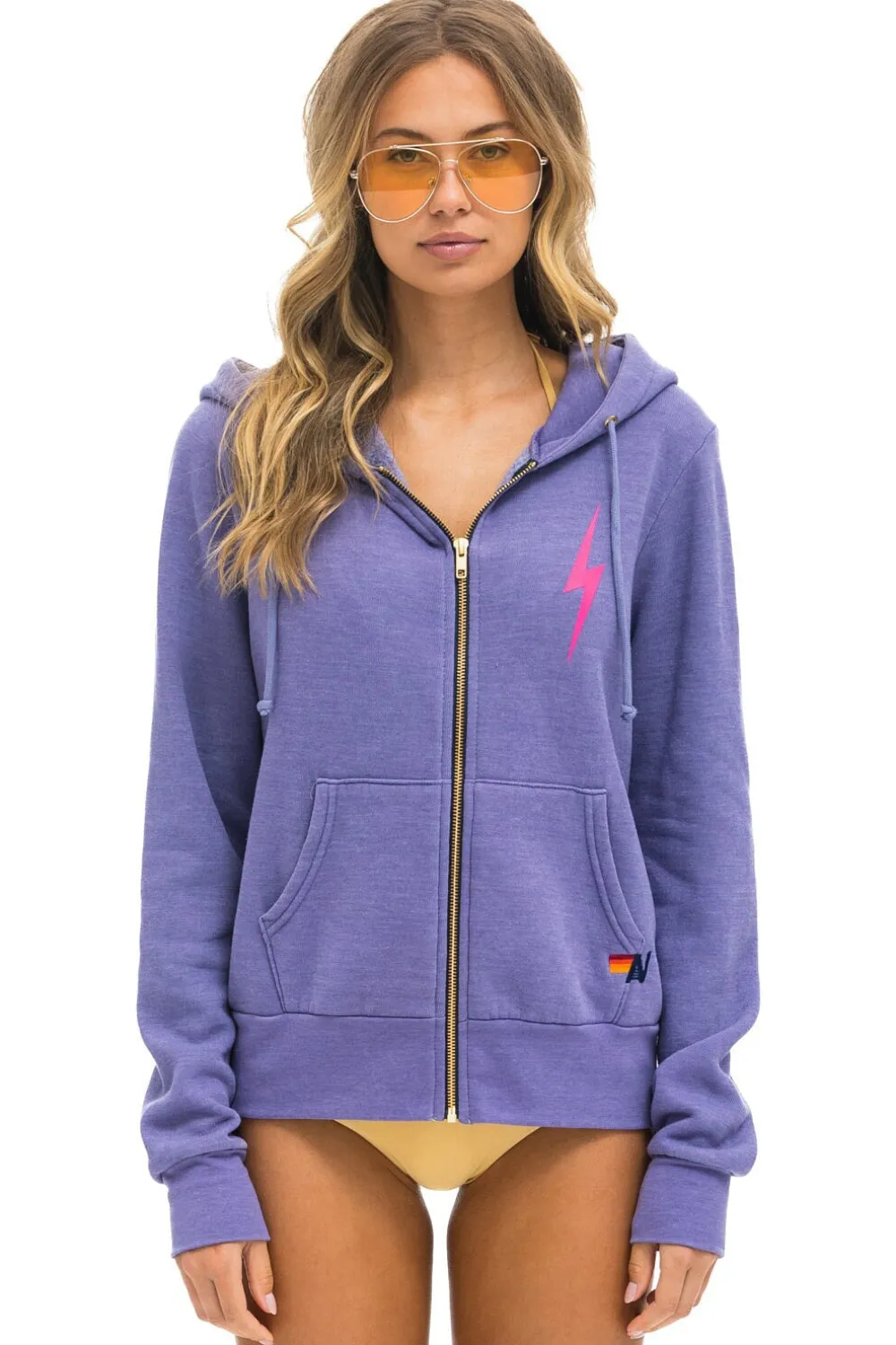 Hoodies | Hoodies | Aviator Nation BOLT 2 HOODIE - LAVENDER // NEON PINK LAVENDER//NEONPINK