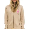 Hoodies | Hoodies | Aviator Nation BOLT 2 HOODIE - SAND //  NEON PINK SAND//NEONPINK