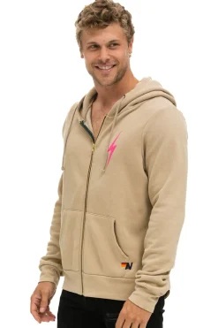 Hoodies | Hoodies | Aviator Nation BOLT 2 HOODIE - SAND // NEON PINK SAND//NEONPINK