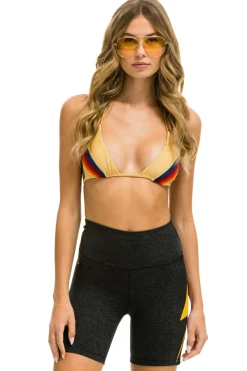Activewear | Activewear | Aviator Nation BOLT 6 INCH HI-RISE BIKER SHORT - CHARCOAL // GOLD CHARCOAL//GOLD