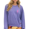 Sweatshirts | Sweatshirts | Aviator Nation BOLT 2 RELAXED CREW SWEATSHIRT - LAVENDER // NEON PINK LAVENDER//NEONPINK