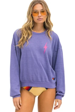 Sweatshirts | Sweatshirts | Aviator Nation BOLT 2 RELAXED CREW SWEATSHIRT - LAVENDER // NEON PINK LAVENDER//NEONPINK