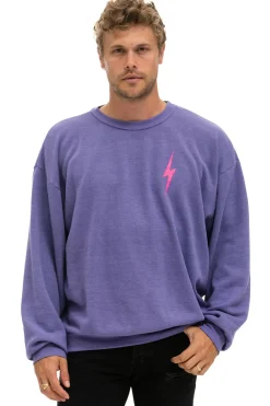 Sweatshirts | Sweatshirts | Aviator Nation BOLT 2 RELAXED CREW SWEATSHIRT - LAVENDER // NEON PINK LAVENDER//NEONPINK