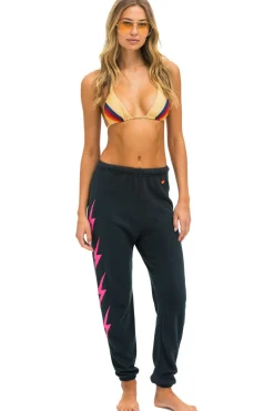 Sweatpants | Aviator Nation BOLT 4 SWEATPANTS - CHARCOAL // NEON PINK CHARCOAL//NEONPINK