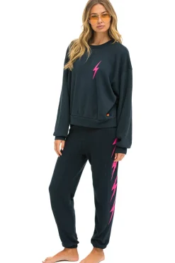 Sweatpants | Aviator Nation BOLT 4 SWEATPANTS - CHARCOAL // NEON PINK CHARCOAL//NEONPINK