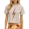 Boyfriend Tees | Tees | Aviator Nation BOLT BOYFRIEND TEE - SAND // MOCHA SAND//MOCHA