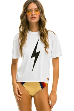 Boyfriend Tees | Tees | Aviator Nation BOLT BOYFRIEND TEE - WHITE