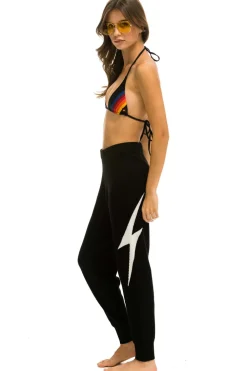 Sweatpants | Aviator Nation BOLT CASHMERE LIGHT SWEATER PANT - BLACK // WHITE BOLT BLACK//WHITEBOLT