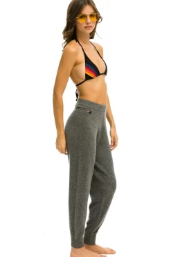 Sweatpants | Aviator Nation BOLT CASHMERE LIGHT SWEATER PANT - DEEP HEATHER // BLACK BOLT DEEPHEATHER//BLACKBOLT