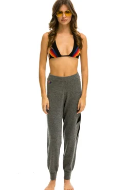 Sweatpants | Aviator Nation BOLT CASHMERE LIGHT SWEATER PANT - DEEP HEATHER // BLACK BOLT DEEPHEATHER//BLACKBOLT