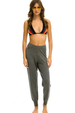 Sweatpants | Aviator Nation BOLT CASHMERE LIGHT SWEATER PANT - DEEP HEATHER // BLACK BOLT DEEPHEATHER//BLACKBOLT