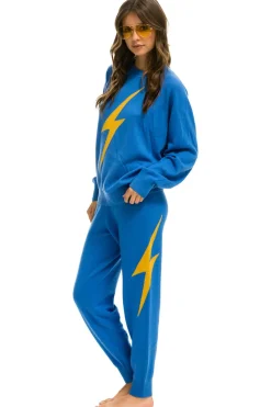 Sweatpants | Aviator Nation BOLT CASHMERE LIGHT SWEATER PANT - VINTAGE BLUE // GOLD BOLT VINTAGEBLUE//GOLDBOLT