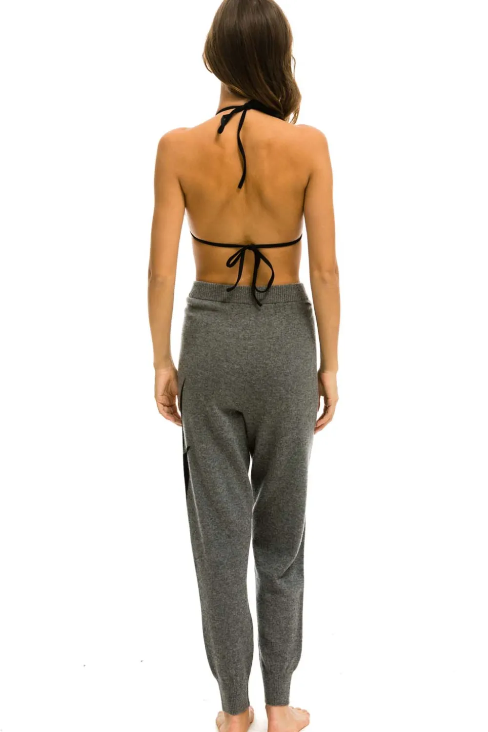 Sweatpants | Aviator Nation BOLT CASHMERE LIGHT SWEATER PANT - DEEP HEATHER // BLACK BOLT DEEPHEATHER//BLACKBOLT